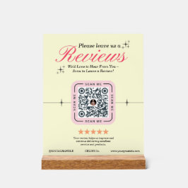 Klant Review Custom - Geel Vrouwelijke QR Code Acryl Bord