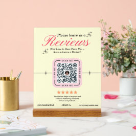 Klant Review Custom - Geel Vrouwelijke QR Code Acryl Bord