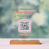 Klant Review Custom - Roze Vrouwelijke QR Code Acryl Bord (Neutraal)