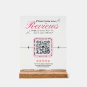 Klant Review Custom - Roze Vrouwelijke QR Code Acryl Bord (Voorkant)