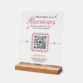 Klant Review Custom - Roze Vrouwelijke QR Code Acryl Bord (Hoek)