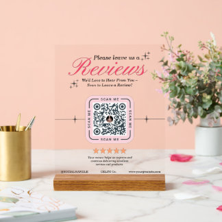 Klant Review Custom - Roze Vrouwelijke QR Code Acryl Bord