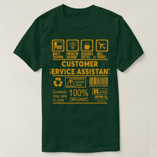 KLANT SERVICE ASSISTANT NICE DESIGN 2017 T-SHIRT (Design voorkant)