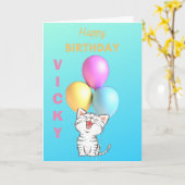 KLANT SINGKITTEN MET BALLOONS DOUANE KAART (Gele Bloem)