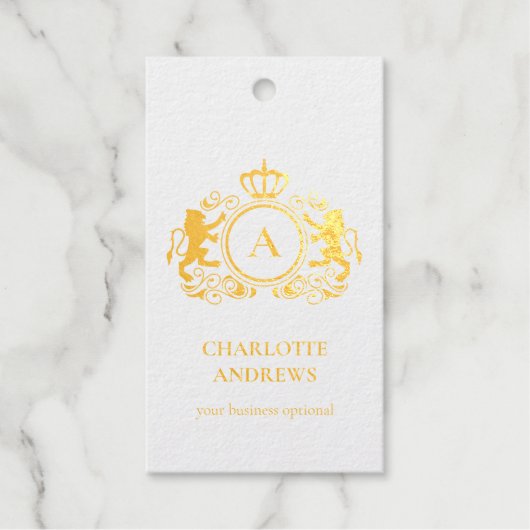 klant specifiek logo Monogram Wapen Cadeaulabels (Voorkant)