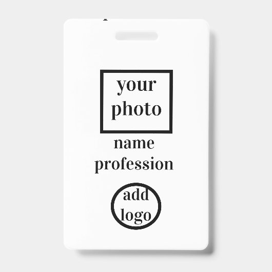 klant specifieke personeelsfoto, barcode, logo, na badge (Voorzijde)