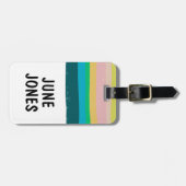 KLANT, standaard eenvoudige strepen, kleurrijk Bagagelabel (Voorkant horizontaal)