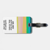 KLANT, standaard eenvoudige strepen, kleurrijk Bagagelabel (Achterkant horizontaal)