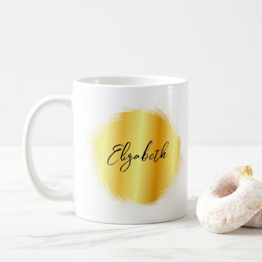 Klant Uw Typografie Name Sjabloon Trendy Koffiemok (Met donut)