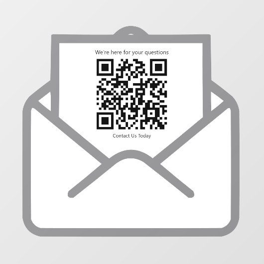 Klant Verloving minimalistische envelop QR-code Raamsticker (Vel)