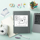 Klant vleit pub-barmeisje cartoon. sticker (iPad Cover)