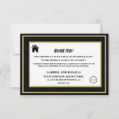 Klant voor Black & White Real Estate Broker Agent Bedankkaart (Voorkant)