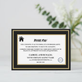 Klant voor Black & White Real Estate Broker Agent Bedankkaart (Staand voorkant)