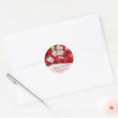 Klant Vrolijk Kerstmis Tekst Geschenken Sjabloon Ronde Sticker (Envelop)