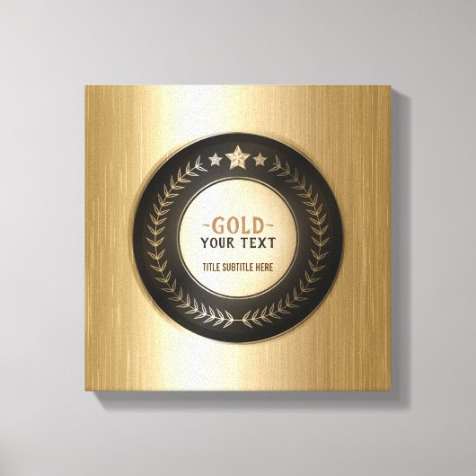 KLANTAFDRUKDIJMEDAL Gold #1 Champion EDITABLE Canvas Afdruk (Voorkant)