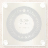 KLANTAFDRUKDIJMEDAL Gold #1 Champion EDITABLE Glazen Onderzetter (Achterkant)