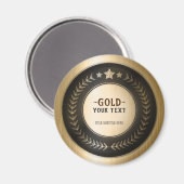 KLANTAFDRUKDIJMEDAL Gold #1 Champion EDITABLE Magneet (Voorkant / Achterkant)
