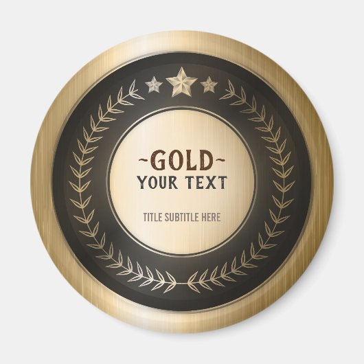 KLANTAFDRUKDIJMEDAL Gold #1 Champion EDITABLE Magneet (Voorkant)