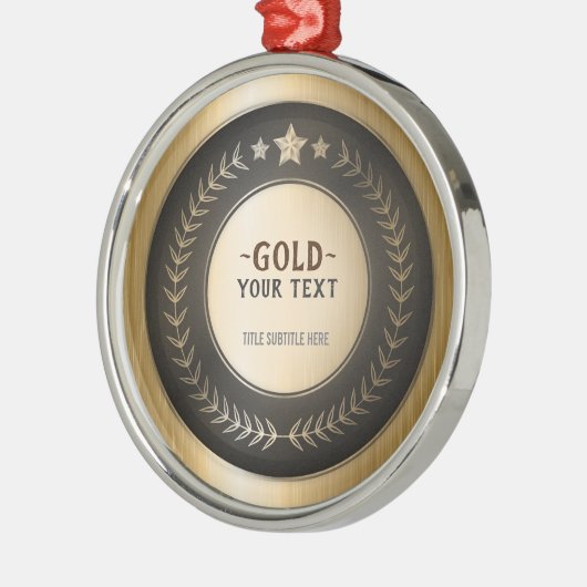 KLANTAFDRUKDIJMEDAL Gold #1 Champion EDITABLE Metalen Ornament (Links)