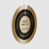KLANTAFDRUKDIJMEDAL Gold #1 Champion EDITABLE Ornament (voorkant)