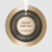 KLANTAFDRUKDIJMEDAL Gold #1 Champion EDITABLE Ornament (achterkant)