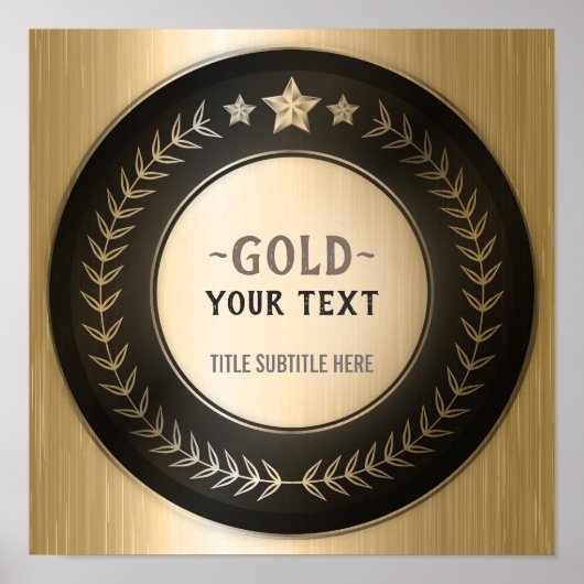 KLANTAFDRUKDIJMEDAL Gold #1 Champion EDITABLE Poster (Voorkant)