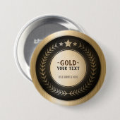 KLANTAFDRUKDIJMEDAL Gold #1 Champion EDITABLE Ronde Button 7,6 Cm (Voorkant /achterkant)