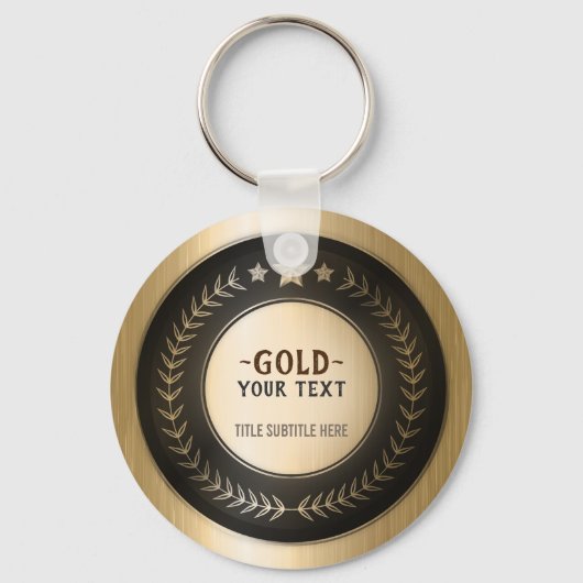 KLANTAFDRUKDIJMEDAL Gold #1 Champion EDITABLE Sleutelhanger (Voorkant)