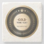KLANTAFDRUKDIJMEDAL Gold #1 Champion EDITABLE Stenen Onderzetter (Voorkant)
