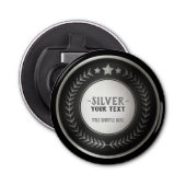 KLANTAFDRUKDIJMEDAL Silver Champion EDITABLE Button Flesopener (Voorkant)