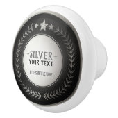 KLANTAFDRUKDIJMEDAL Silver Champion EDITABLE Keramische Knop (Rechts)