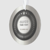 KLANTAFDRUKDIJMEDAL Silver Champion EDITABLE Ornament (voorkant)