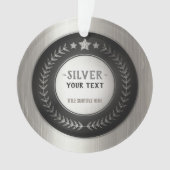 KLANTAFDRUKDIJMEDAL Silver Champion EDITABLE Ornament (voorkant)