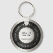 KLANTAFDRUKDIJMEDAL Silver Champion EDITABLE Sleutelhanger (Voorkant)