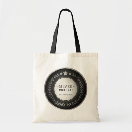KLANTAFDRUKDIJMEDAL Silver Champion EDITABLE Tote Bag (Voorkant)