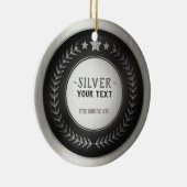 KLANTAFDRUKDIJMEDAL Silver VOEGT UW LOGO TOE Keramisch Ornament (Rechts)