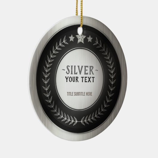 KLANTAFDRUKDIJMEDAL Silver VOEGT UW LOGO TOE Keramisch Ornament (Rechts)