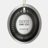 KLANTAFDRUKDIJMEDAL Silver VOEGT UW LOGO TOE Keramisch Ornament (Links)