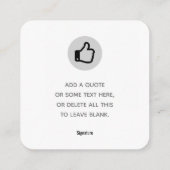 KLANTAFDRUKDIJMEDAL Silver VOEGT UW LOGO TOE Vierkante Visitekaartje (Achterkant)