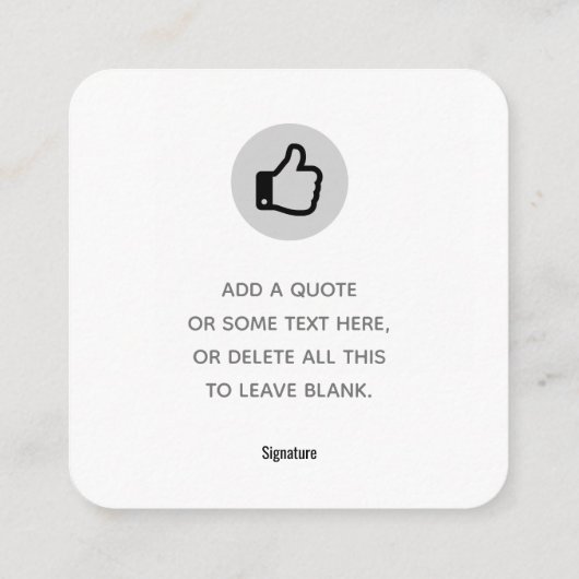 KLANTAFDRUKDIJMEDAL Silver VOEGT UW LOGO TOE Vierkante Visitekaartje (Achterkant)