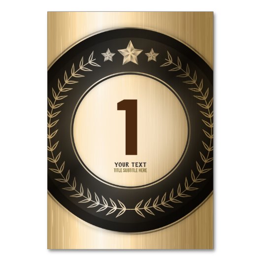 KLANTAFDRUKKING DIJG Goud Tabelnummer EDITABLE Kaart (Voorkant)