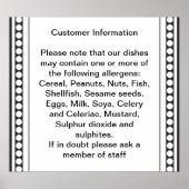 Klantallergie-informatie Poster (Voorkant)