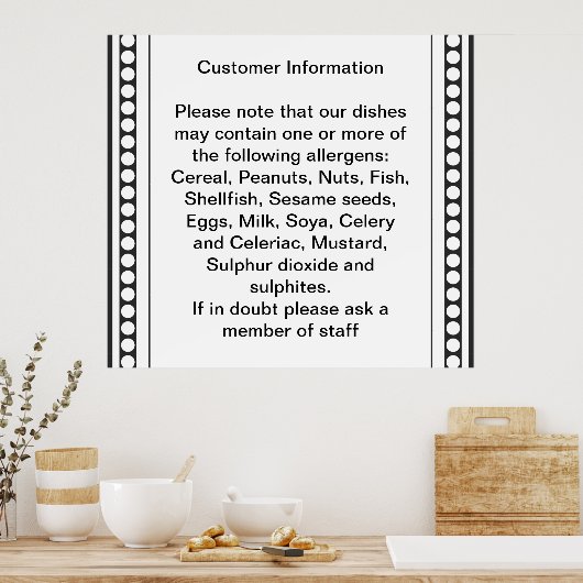 Klantallergie-informatie Poster (Keuken)