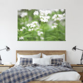 Klante witte Floral Canvas Afdruk (Insitu (Slaapkamer))