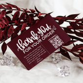 Klanten Bedankt Pakket Inlay QR Code Coupon Visitekaartje
