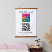 Klanten Bedrijf Logo Tekst QR Code Hangend Wandkleed (Slaapkamer)