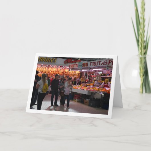 Klanten bij de Mercado Central, Valencia, Spanje Kaart (Voorkant)