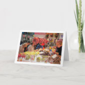 Klanten bij de Mercado Central, Valencia, Spanje Kaart (Voorkant)