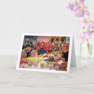 Klanten bij Mercado Central, Valencia, Spanje Kaart