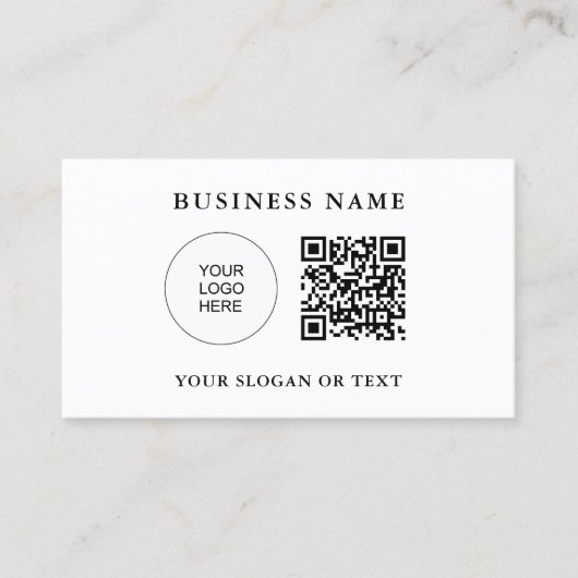 Klanten QR Code Bedrijf Logo Hier Sjabloon Visitekaartje (Voorkant)